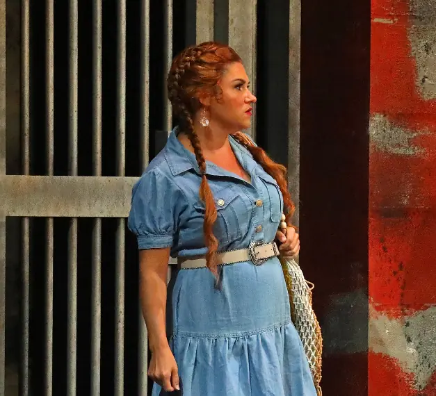 Close-up of opera singer performing at Nashville Opera